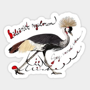 Grey Crowned Crane, Mahem Sticker